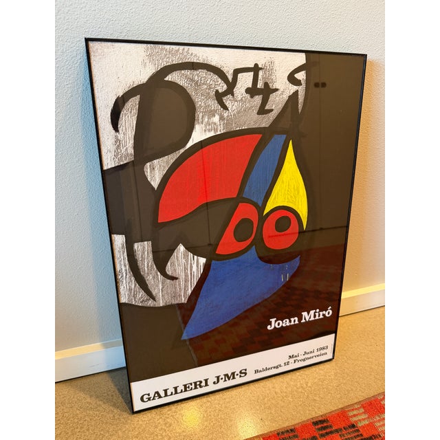 Joan Miro 1983 Galerie Maeght Galleri JMS Exhibition Poster Acrylic Box Frame Jerry Solomon Munn For Sale - Image 11 of 11