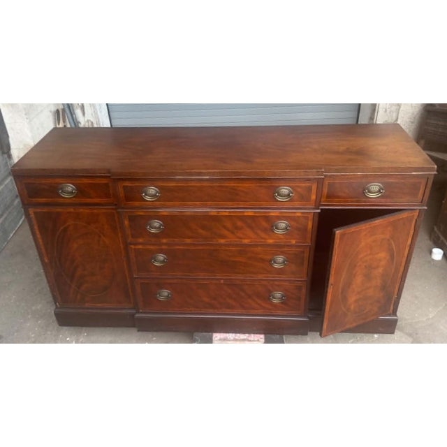 Baker Furniture Company Vintage Baker Furniture Company Grand Rapids Mahogany Georgian Sideboard Buffet - Circa 1960 For Sale - Image 4 of 7