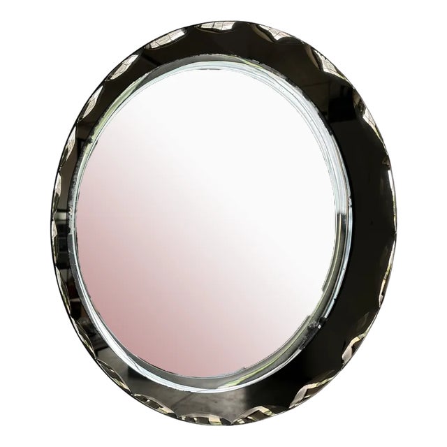 Ground Glass Mirror from Cristal Art, 1970s For Sale