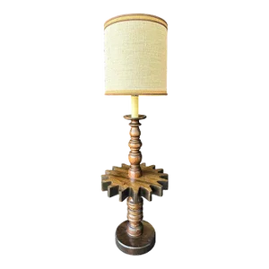 ‘Old Tavern’ Ethan Allen Cog Wheel Design Floor Lamp - Vintage 1970s