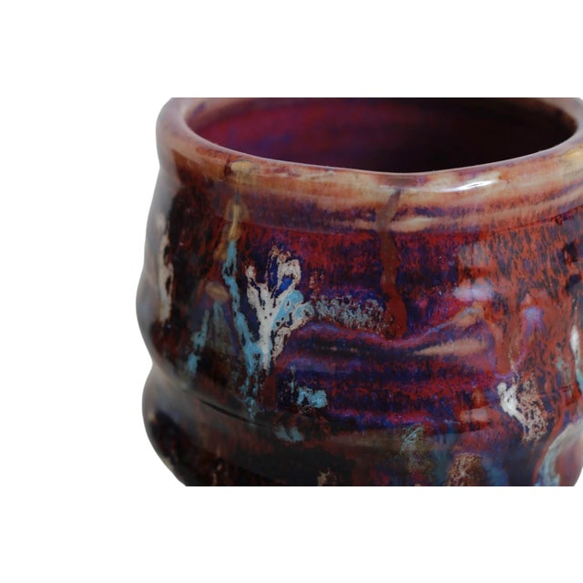 Sculptural Drip Glaze Mugs - a Pair For Sale - Image 4 of 8