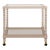 Matthew Izzo Home Isadore Cerused Oak Bar Cart With Glass Top and Shelf and Brass Casters For Sale