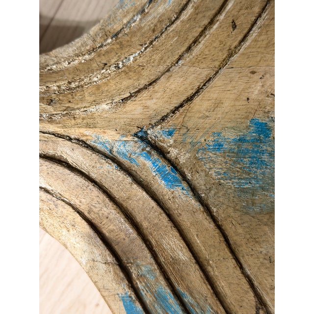 Ecru Massive Hand-Carved Rustic Wooden Fish Sculpture With Iron Accents For Sale - Image 8 of 8
