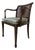 Vintage Hollywood Regency Faux Grain Painted Armchair With Cane Back & Upholstered Seat For Sale