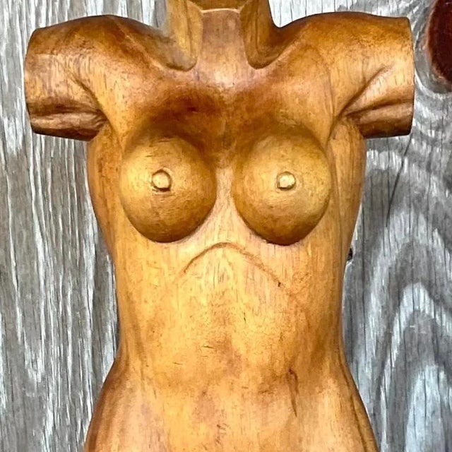 Vintage Boho Carved Torso of Woman For Sale - Image 13 of 13