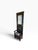 Vintage Black Lacquer Chinoiserie Hall Tree With Mirror and Mohair Upholstered Seat For Sale In Boston - Image 6 of 11