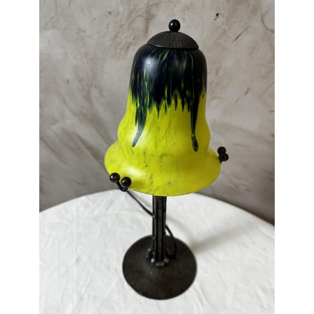 Art Deco Table Lamp in Frosted Glass, 1930s For Sale - Image 14 of 16