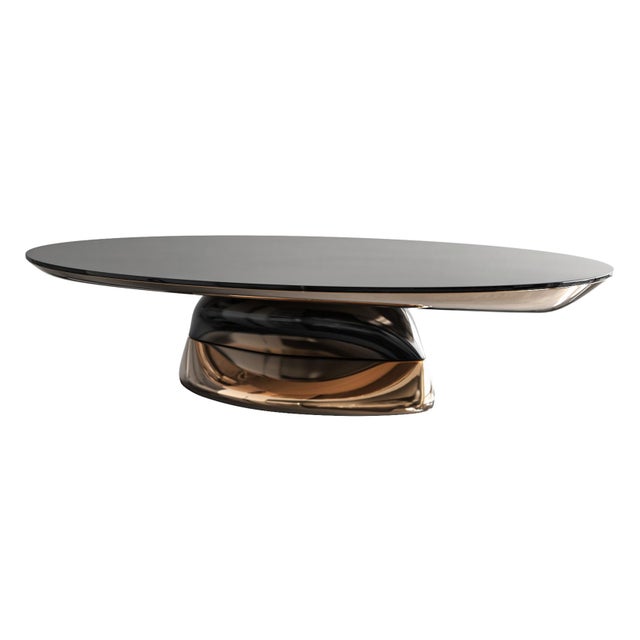 Metal "Modena" Coffee Table With Bronze and Stainless Steel For Sale - Image 7 of 8