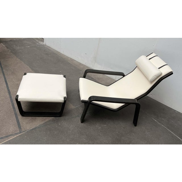 Black Set of Mid-Century Modern Pulkka Lounge Chair and Footstool by Ilmari Lappalainen for Asko, Finland, 1960s For Sale - Image 8 of 18