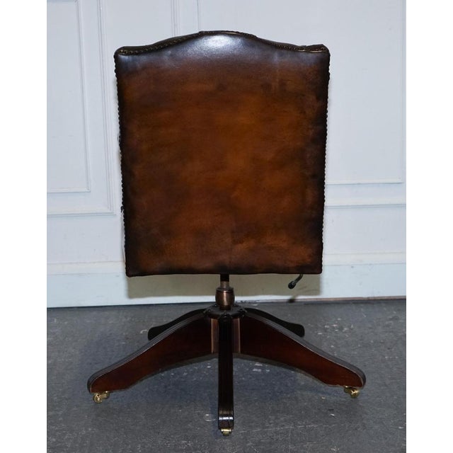 Chesterfield Director's Chair in Cigar Brown Leather For Sale - Image 13 of 14