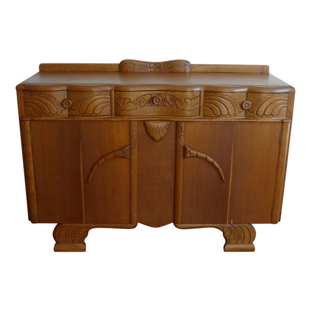 Art Deco Oak Buffet For Sale