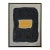 Gold and Carbon Painting on Spanish Linen Minimalist Painting, Framed For Sale