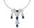 Blue Agi Natural Blue Sapphire & Diamond Necklace 18 Karat White Gold, Suite, Estate For Sale - Image 8 of 8