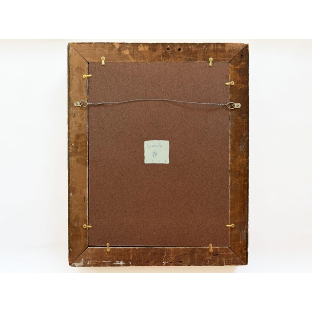 “Cedar Pine" Green Abstract Art in Antique Frame, Transitional Living Room Art by JTS For Sale - Image 10 of 10