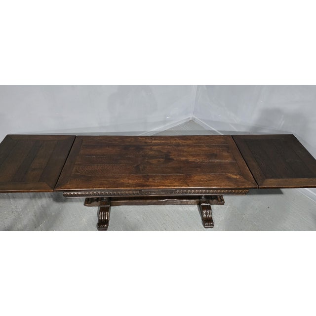 Brown Large Elizabethan Oak Refectory Dining Table, 1900s For Sale - Image 8 of 18