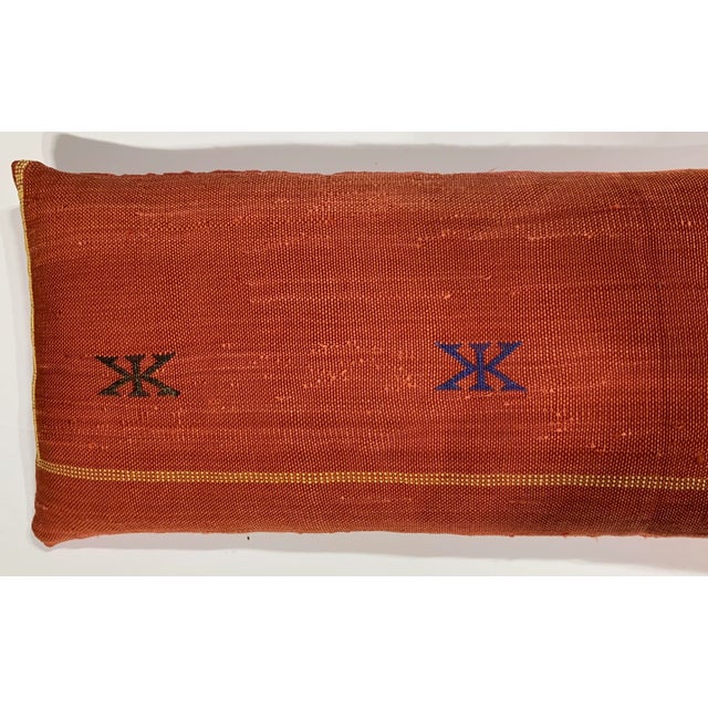 Textile Contemporary Single Cactus Silk Red Pillow For Sale - Image 7 of 9