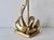 Brass Late 20th Century Italian Style Brass Stylized Swans Desk Table Lamp Triangular Base Detail Mid-Century Modern For Sale - Image 8 of 14