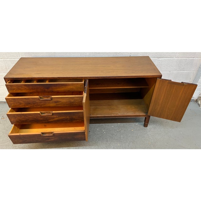 Mid 20th Century Janus Collection Walnut Credenza by John Stuart for Mount Airy Furniture For Sale - Image 9 of 18