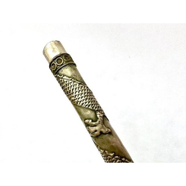 Antique Silver Plated Walking Cane For Sale - Image 11 of 18