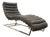 Restoration Hardware Modern Channel Tufted Leather Chaise Lounge For Sale