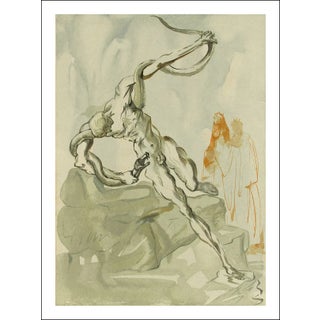 1960s Salvador Dali Woodcut Hell 24 the Thieves For Sale