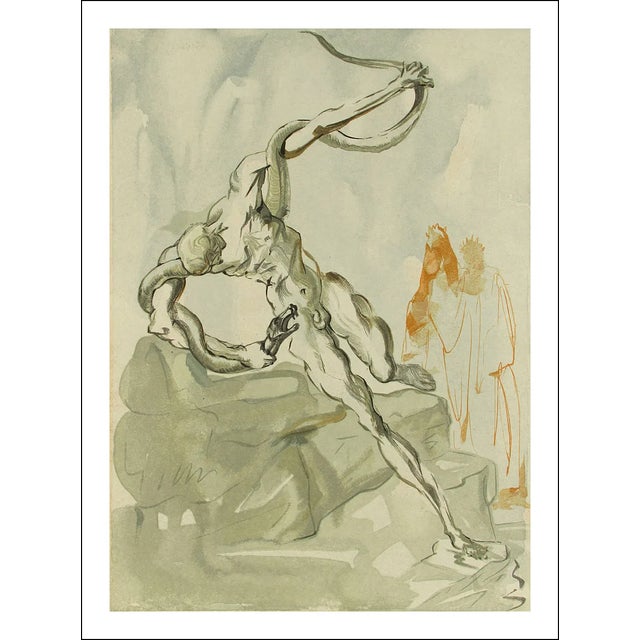 1960s Salvador Dali Woodcut Hell 24 the Thieves For Sale