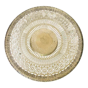 Vintage Nickel Silver Hammered and Pierced Dish