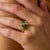 1980s Vintage Diamond Emerald 14k Yellow Gold Cocktail Ring, Size 6 For Sale - Image 5 of 7