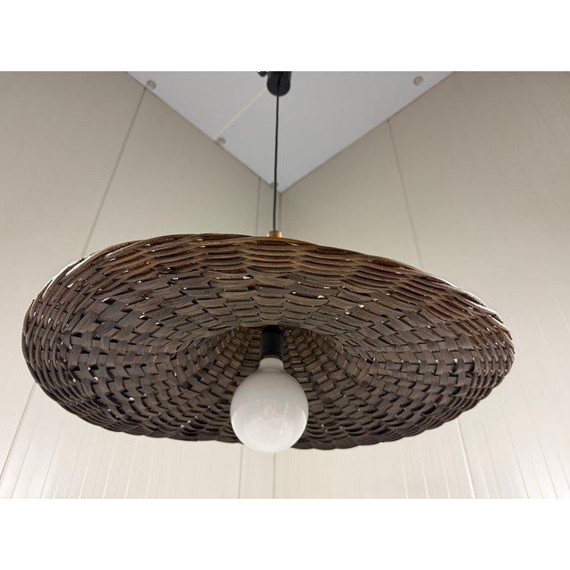 Vintage Rattan Wicker Hanging Lamp, 1960s For Sale - Image 6 of 17