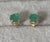Modern Emerald Stud Earrings, 7mm Round With 14k Gold, A Pair For Sale - Image 3 of 9