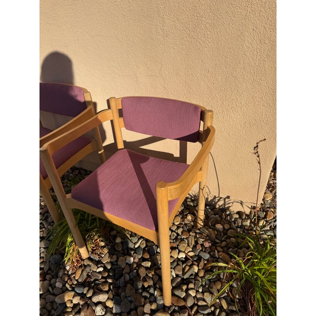 Oddense Maskinsnedkeri Pair (2) Danish Mid Century Arm Chairs by o.d. Møbler a/S (Oddense Maskinsnedkeri) For Sale - Image 4 of 12