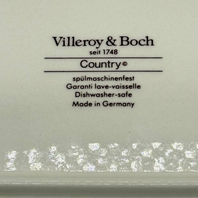 Vintage 1980s Villeroy & Boch “Country” Hand-Painted Pastoral Rectangular Serving Platter For Sale In Richmond - Image 6 of 8