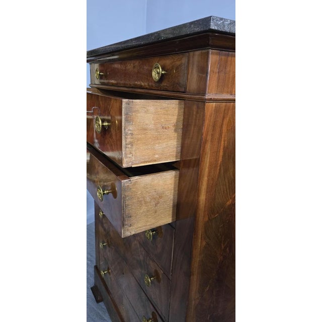Tall French Chest of Drawers in Mahogany, 1880 For Sale - Image 16 of 18