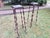 Mid-Century Modern Brutalist Garden Columns in Wrought Iron and Veined Marble, Set of 2 For Sale - Image 3 of 16