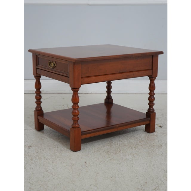 Traditional Pair of Stickley Cherry Valley End Tables For Sale - Image 3 of 18