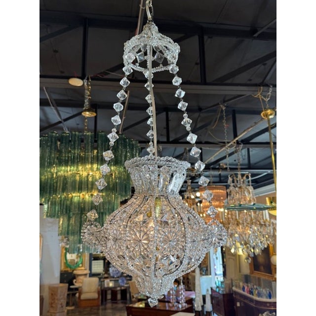 Vintage Italian Beaded Crystal Pendant Chandeliers For Sale In Dallas - Image 6 of 8