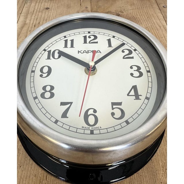 Vintage Black Kappa Maritime Wall Clock, 1980s For Sale - Image 13 of 18