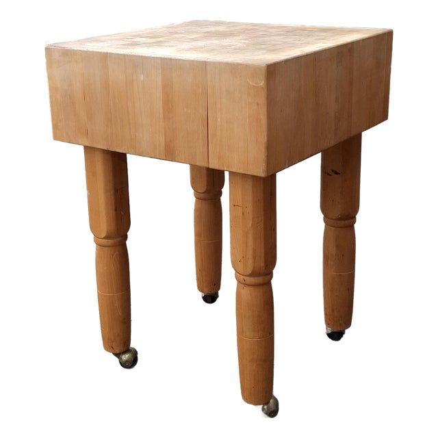 20th Century American Maple Chess-Top Rolling Chopping Block For Sale