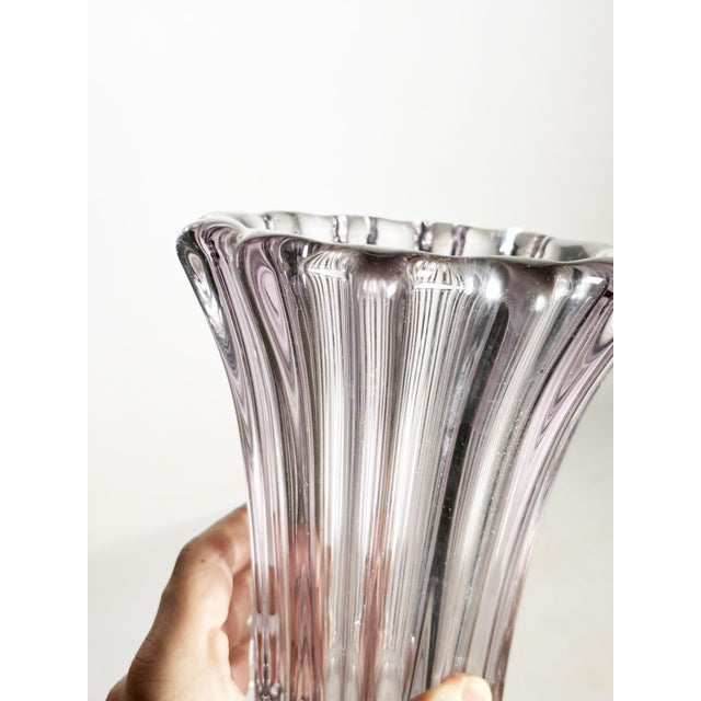 Crystal Glass Vase, France, 1970 For Sale - Image 9 of 11