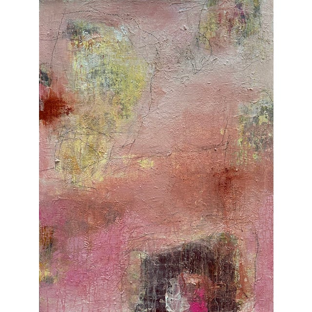 Layers of acrylic painted on stretched canvas. Artist signature on back.