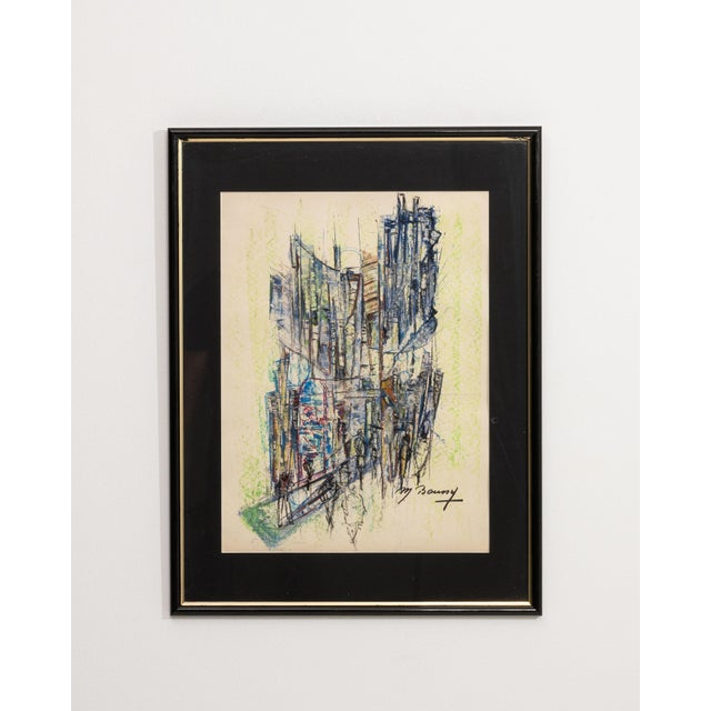 Mid 20th Century France Blue Wood Painting For Sale - Image 15 of 15