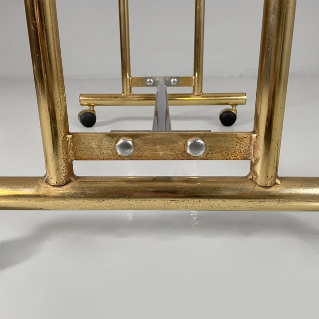 Italian Modern Metal Coat Racks in Gold and Silver Finish with Casters, 1980s, Set of 3 For Sale - Image 14 of 18