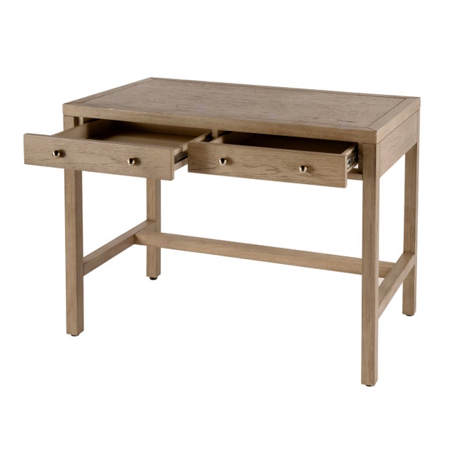 2020s Nora 40 in. W Rectangular Wood 2 Drawer Writing Desk, Light Oak For Sale - Image 5 of 11