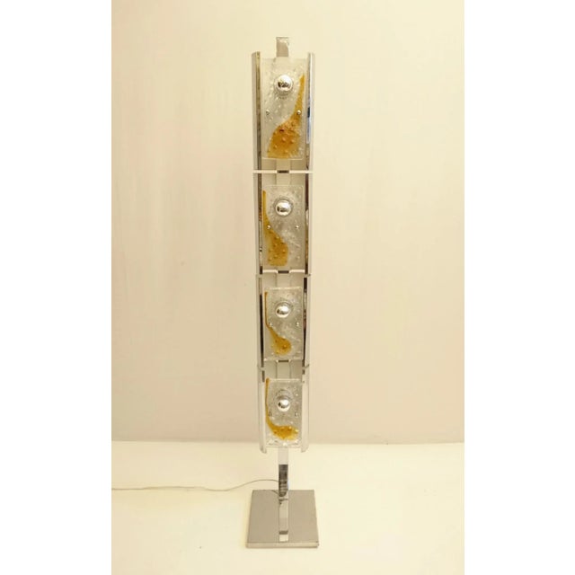 Vintage Glass & Chrome Floor Lamp from Mazzega For Sale - Image 10 of 10