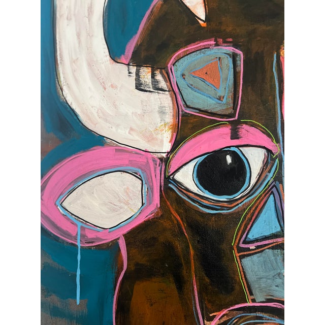 Brown Bernard the Bull - Acrylic on Canvas by Melinda McLeod For Sale - Image 8 of 11