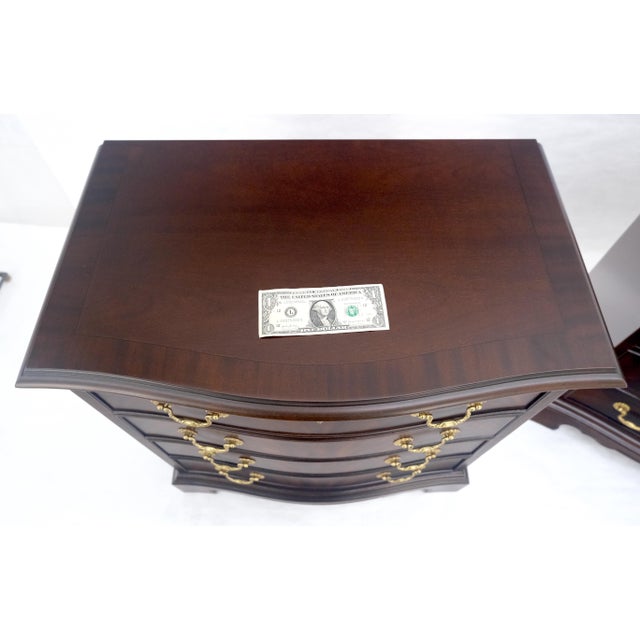 Pair Banded Top 4 Drawers 31" High Small Chests End Tables Night Stands MINT For Sale - Image 4 of 16