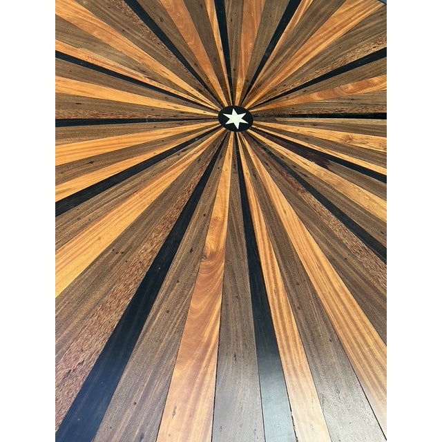 Vintage Starburst Inlay Dining Table For Sale - Image 9 of 12