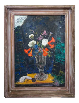 Floral Bouquet In Moonlight Still Life Oil Painting