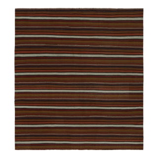 1950s Vintage Tribal Kilim Rug in Polychromatic Stripes by Rug & Kilim For Sale