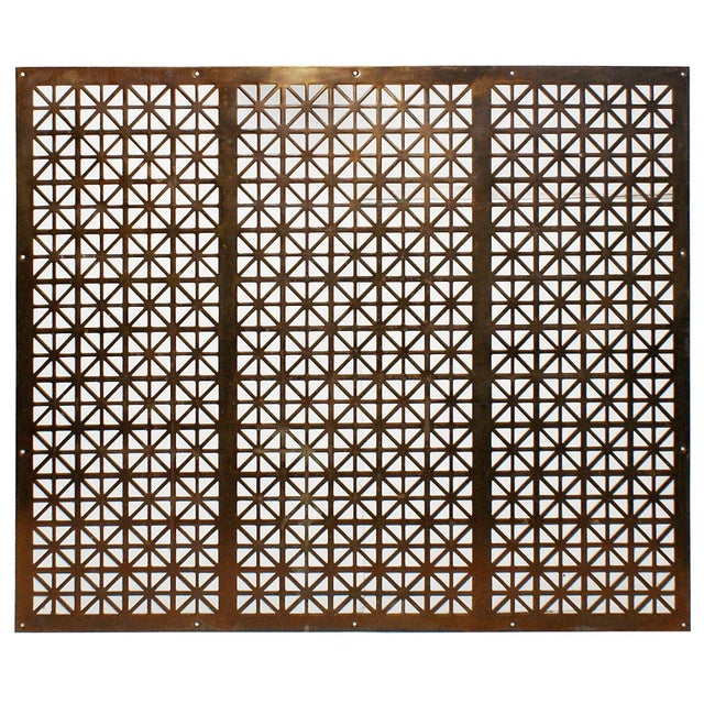 Early 20th Century Early 20th Century Bronze Beaux Arts Style Tripartite Grille Panels For Sale - Image 5 of 5